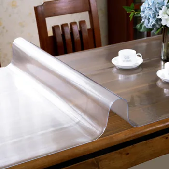 1,5 mm, PVC Transparent Dug Vandtæt Rektangel Tabellen Dækker Kort Køkken Oilproof spisebord Klud Tæppe Blødt Tæppe
