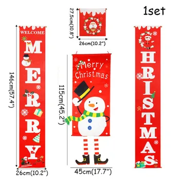 Julepynt til Home Veranda Tegn Glædelig Jul Dekorative Dør Banner Hængende Xmas Ornamenter Jul 2020 Natal 2021