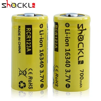 2stk /masse Shockli RCR123 16340 Batteri 700mAh 3,7 V Genopladeligt Li-ion batteri 16340 Lithium batteri til Arlo kamera, lommelygte
