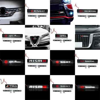 1stk Bil Logo, Krom Front Hood Front Emblem Lys Auto Lampe til Audis TT A6 C5 C6 C7 A5 A4 B8 B6 B7 A3 8P A8 A2 A1-Q3 Q5 S6 S8