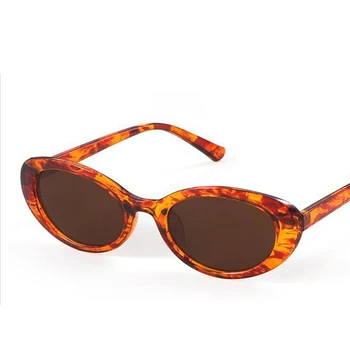 Små Ovale Lilla Solbriller Kvinder Mode Brand Designer Søde Solbrille Hvid Pink Briller Kvindelig Leopard-Brillerne Oculos