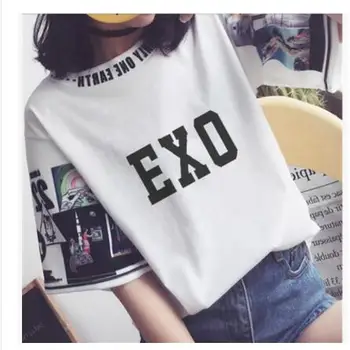 Kpop EXO 2020 Nye Kvinder, Løs T-Shirts K-pop Runde Krave Harajuku Studerende Halv Ærme Toppe, t-shirt Sommer Mode Bomuld t-Shirts