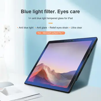 NILLKIN Hærdet Glas til Microsoft Surface Pro 7 V+ Anti-Glare skærmbeskytter til Surface Pro 7 Anti-Blå Lys Glas Film