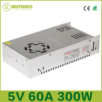 10stk Bedste kvalitet 300W 5V 60A Switching Power Supply Driver til LED Strip AC 100-240V Input til DC 5V DHL gratis fragt