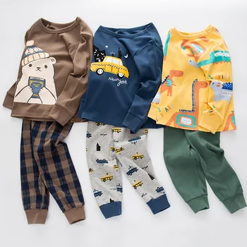 Kids Baby Pyjamas Sæt Bomuld Drenge Nattøj, der Passer Efteråret Piger Pyjamas med Lange Ærmer Pijamas 2PS kids tøj til Børn Tøj