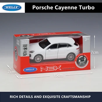 WELLY 1:36 Porsche Cayenne Turbo hvide legering bil model maskine Simulering Samling toy pull-back køretøj Gave samling
