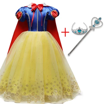 Lyst til Børn Kjoler for Piger Halloween Carnival Cosplay Prinsesse Cosutme med Crystal Crown Magic Vind Vestidos