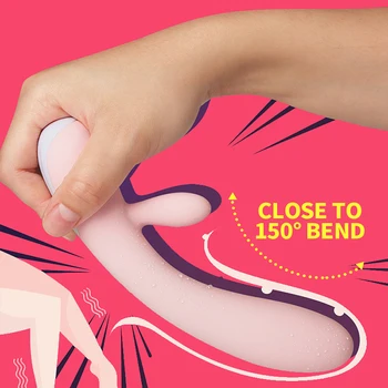 OMYSKY Rabbit Vibrator Wand Vagina, Klitoris Stimulator Kvindelige Onani Silikone G-Spot Anal Massageapparat Voksen Sex Legetøj til Kvinder