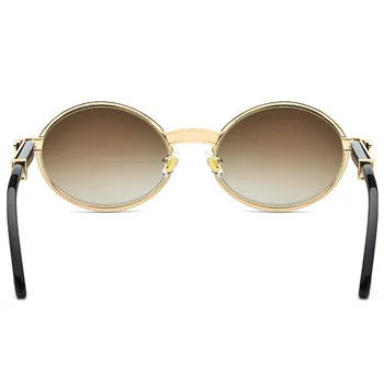 LONSY Mode i Høj Kvalitet Rundt Design Natur Krystal Buffalo Horn Solbriller Kvinder Vintage Briller Oculos Gafas Tilbehør