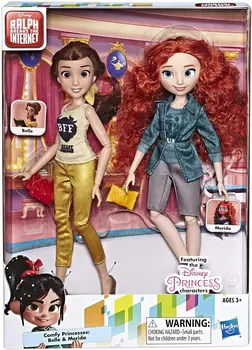 Hasbro og Disney Princess Ralph Pauser Internet Movie Dukker, Belle og Merida Dukker med Comfy Tøj og Tilbehør, Legetøj