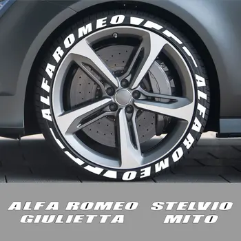 3D-Fast Gummi Dæk Brev Bil Klistermærker Til Alfa Romeo Giulia 147 156 159 Mito Stelvio Sportiva Giulietta Bil Tilbehør