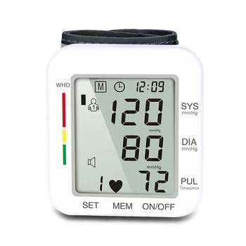 Engelsk Stemme Digitalt Blood Pressure Monitor Håndled Blod-Tonometeret Automatisk Blodtryksmaaler Blodtryk Meter tensiometro