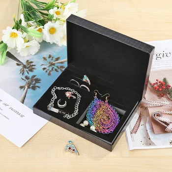 Special-formet Diamant Maleri DIY Butterfly Harpiks smykkeskrin Beholdere Desktop Dekorativ Opbevaring Arrangør Sag