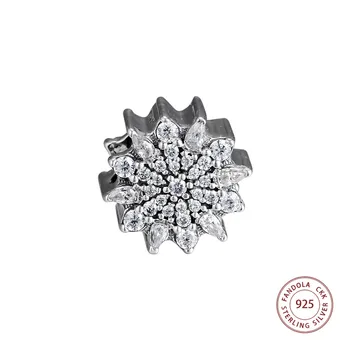 Ægte 925 Sterling Sølv Charm Ice Crystal Charms Perler Passer til Kvinder, Armbånd DIY Originale Smykker