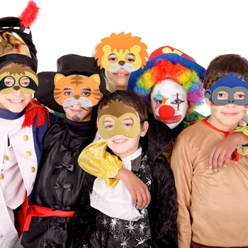 15Pcs Safari, Jungle Dyr Følte Masker Fødselsdag Kids Kostume Kjole Op Forsyninger