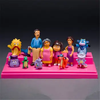 12pcs/set Anime Tegnefilm Dora model toy PVC-action Figurer, Dora the Explorer, Børn, Legetøj til fødselsdag, Dukker, Gaver, ingen box