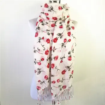 Ny Mode Efterår og Vinter Tørklæde til Kvinder viscose Silke Sjal Trykt blomst lille rose Tørklæde Til Kvinder Tørklæder Echarpe