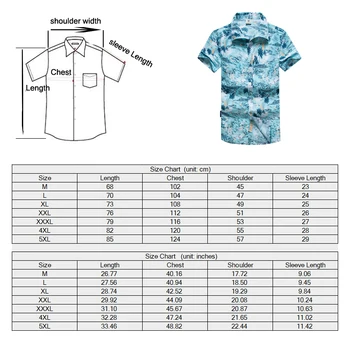 Blå Hurtig Tørring Korte Ærmer Print Shirts til Mænd Hawaii Beach 2020 Nye Casual Polyester Kokos Træer t-Shirts Overdele