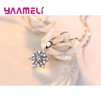 Mousserende Is-Blomst Krystal Halskæde, Øreringe til Mor Kvinder Jubilæum Gave Smykker Sæt 925 Sterling Sølv Smykker