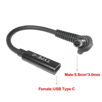 USB Type C Female til 5,5*3,0 mm hanstik Converter Bærbar computer Oplader Kabel Ledning Dc Power Adapter til Samsung R429 RV411 RV515 R540