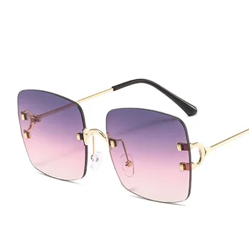 Kvinder ' s Square Solbriller Metal 2020 Høj Kvalitet Mænd, Nuancer, Mode, Luksus Uindfattede solbriller Kvindelige Damer Brillerne, Oculos de