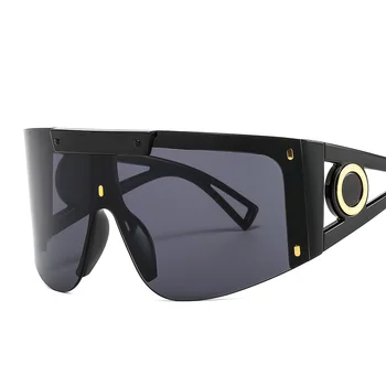 Overdimensionerede Solbriller til Kvinder Mode 2020 Luksus Ét Stykke Vindtæt sand Sport Goggle Solbriller Mænd UV400