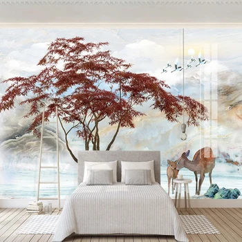 Brugerdefinerede 3D-Foto Tapet Vægmalerier Kinesisk Stil Bjerg Vand, Landskab Maleri Stue, Soveværelse Baggrund Papier Peint