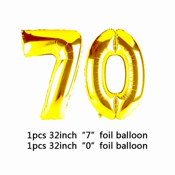 Amawil Voksne 70-års Fødselsdag Part Dekorationer Kit Black-Banner og Klistermærker, Papir Pompom 70-Happy Birthday Latex Konfetti Ballon 7D