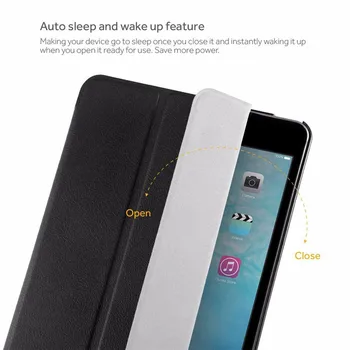 Easyacc etui Til iPad Mini 4 Slanke Smart-Fit Auto Wake up/Sleep letvægts PU Læder Trifold Stå Smart Cover