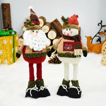 Christmas Santa Claus Dukker Snemand Legetøj Søde Optrækkelige Julemanden Xmas Figurer Decoracion Jul Arvore De Natal