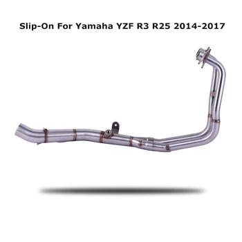For Yamaha YZF R3 R25 YZF-R3 MT03 MT-03 til 2017 Motorcykel Udstødning Midten Bøje Link Rør + Lyddæmper Slip-On