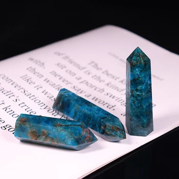 Naturlig krystal sten apatit Crystal wand Healing Sten Sekskantede Prismer Obelisk Wand Behandling Sten DIY Gave