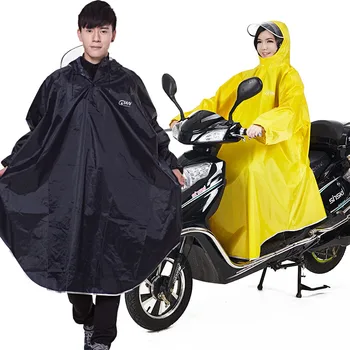QIAN, Mænd/Kvinder, Uigennemtrængelige Regnjakke Electromobile/Cykel Langærmet Regn Poncho Tyk Synlig Gennemsigtig Hætte Regn Gear Regn Frakke