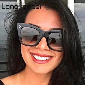 LongKeeper Vintage Cat Eye Solbriller Kvinder Leopard Mode Stil Sol Briller Kvindelige Sexet Eyewears UV400 Beskyttelsesbriller