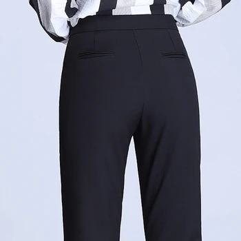 Sort Blyant Passer Bukser for Kvinder Mode Kontor Arbejde Elegante Bukser Sommer Pige Afslappet Slank OL Tynd koreanske Lommer Smarte Bukser