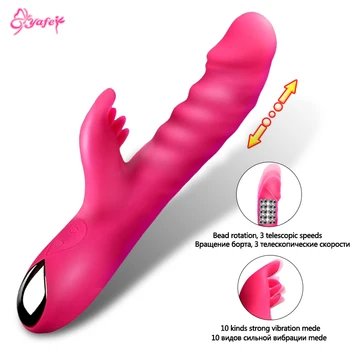 Kanin Vibratorer Kvindelige G-Spot Klitoris Vibrerende Dildo USB-Genopladelige 10 Speed Vibrationer Sex Legetøj til Kvinder, Mænd Anal Vaginal Vibrator