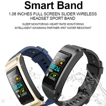 EDENGMA Band Smart Armbånd Bluetooth-5.0 Tale Trådløse Hovedtelefoner Fitness Armbånd Farve Tv med Smart Ur Aktivitet Tracker