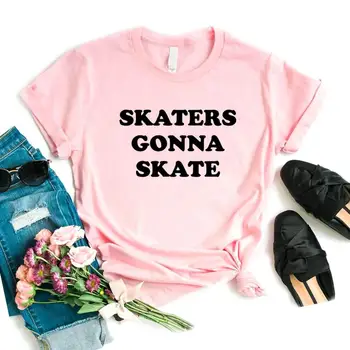Skatere skal Nok Skate Print Kvinder t-shirts Bomuld Casual Sjove t-Shirt Dame-Top Hipster Tee 6 Farve NA-692