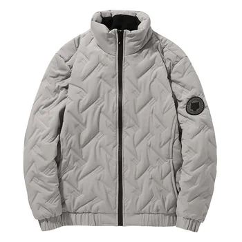 2020 vinter mænds bomuld pels kort stand-up krave pelsen tyk polstret jakke ned bomuld høj frekvens præget cotton coat
