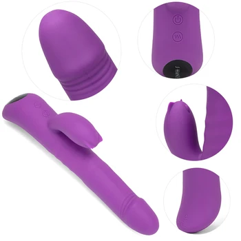 Rabbit Vibrator Dildo Sex Legetøj til Kvinder med 9 Frådede for G-Spot Klitoris Anal Stimulation, Realistisk Vibrerende Dildo