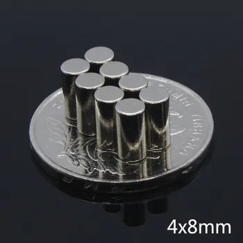 50stk 4mm x 8mm Lille Mini Disc Kraftige Magneter N35 4mm*8 mm Sjældne Jordarter Neodym NdFeB Magnet 4*8 4x8 Cylinder Køleskab Mærkat