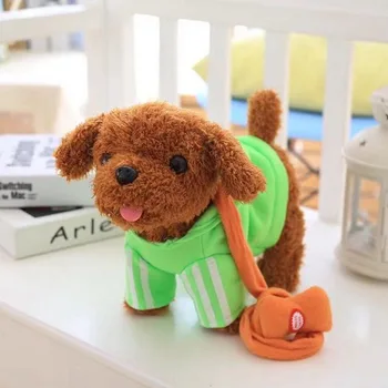 Robot Hund Elektroniske Hund Legetøj, Plys Pet Teddy Toy Gang Bark Synge Sange Snor Teddy USB Charge Legetøj Til Børn i Fødselsdagsgave