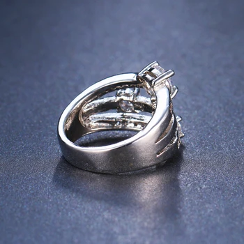 Emmaya Trendy Ring i Sølv Farve CZ Ringe til Kvinder Mode Farve Zirconia Ring Smykker Party Bryllup