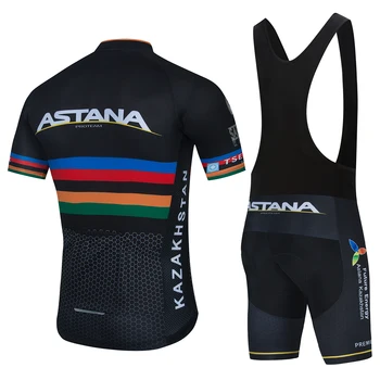 Ny 2020-sort Astana Cycling team jersey 20D cykel shorts sæt Quick Dry Herre Cykel tøj team pro BIKE Maillot Culotte