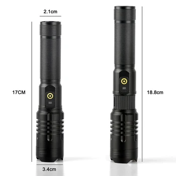 LED Lommelygte XHP50 Ultra Lyse Fakkel Udendørs Vandtæt Zoomable USB-Genopladelige 18650 Batteri Vandring Camping Lygter
