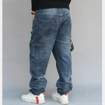 Hip Hop Baggy Jeans Herre Denim Hip hop Løs Bukser Rap Jeans Til Dreng Rapper Mode Plus size Denim Jeans herretøj