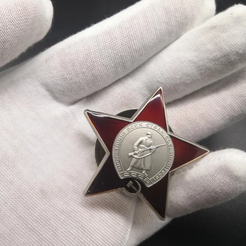 Rækkefølgen af Røde stjerne russiske Røde Hær Sovjetunionen SOVJETUNIONEN Landmand military Medal Badge Erindringsmønter Broche Favoritter