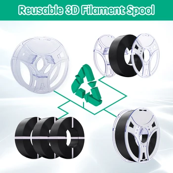 ESUN 3D-Filament Genanvendelige Spool PC Gennemsigtige 3D Print, Aftagelig Filament Spool For 1 kg PLA PETG Spooless Refilament