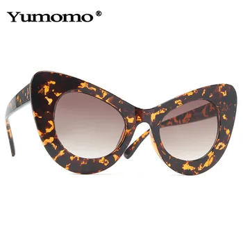 Fashion Damer Vintage Cat Eye Overdimensionerede Solbriller Kvinder Brand Designer Butterfly solbriller Til Kvinder Nuancer UV400