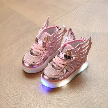 Kids sko LED Gummisko børnesko til Drenge Piger Førte Sko Kids Sport Blinkende Lys Glødende Glitter Afslappet Baby Fløj Hjemme